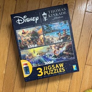 Disney & Thomas Kinkade 3 Jigsaw Puzzles Set